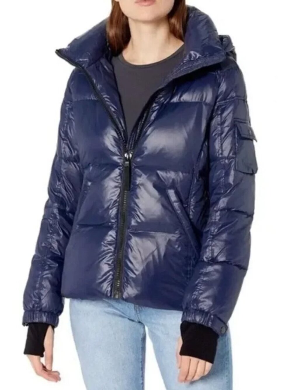 S13 New York Kylie Navy Down Puffer Jacket, Women's Small
